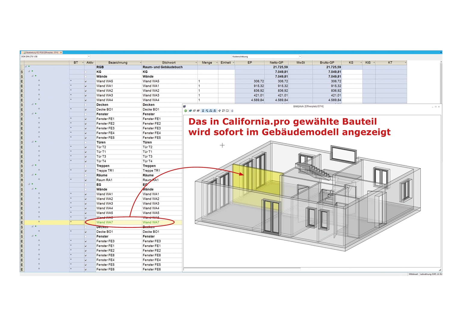 California.pro erzeugt im BIM-Prozess aus dem digitalen das kaufmännische Gebäudemodell