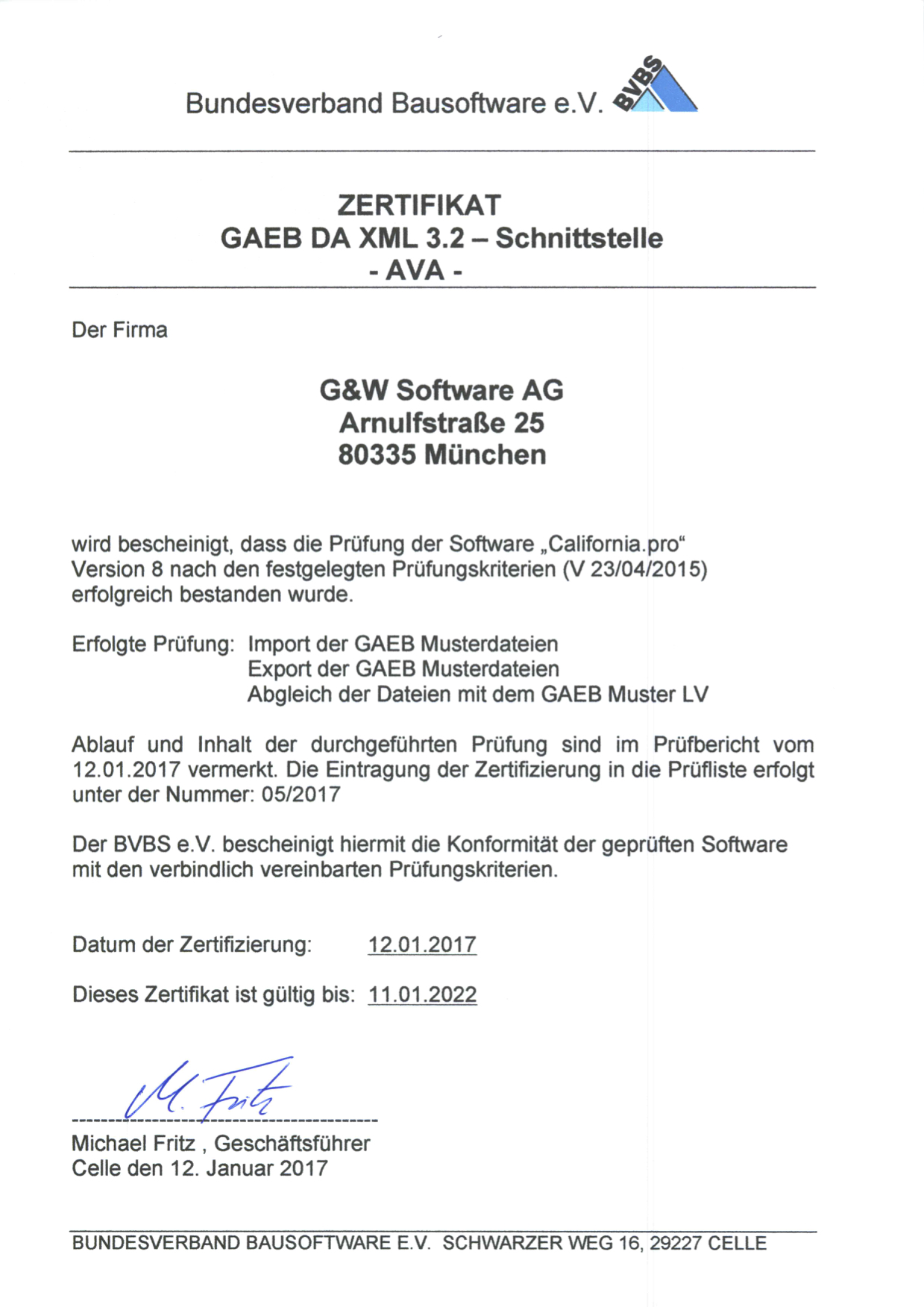 GAEB-Zertifikat